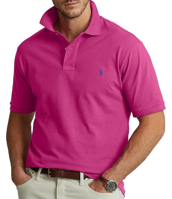 PRL Big & Tall Classic Fit Mesh Polo