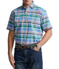 PRL Big & Tall Short Sleeve Plaid Oxford Shirt
