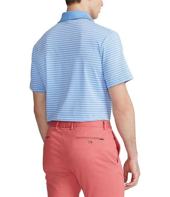 Polo Stripe Classic Fit Jersey Recycled Materials Performance Polo Knit Shirt