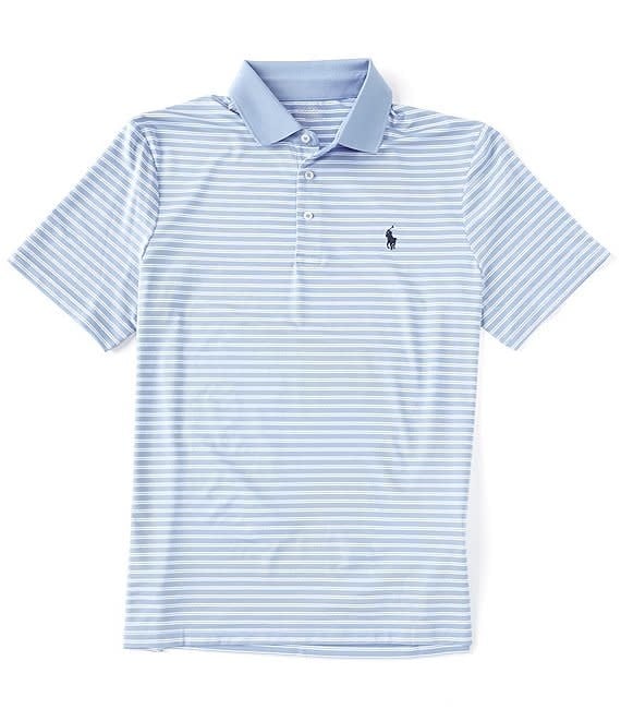 Polo Stripe Classic Fit Jersey Recycled Materials Performance Polo Knit Shirt