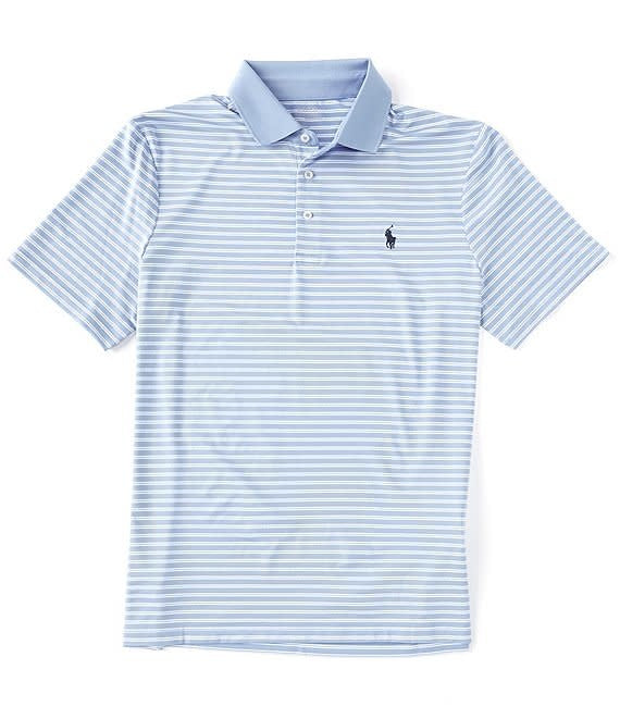 Polo Stripe Classic Fit Jersey Recycled Materials Performance Polo Knit Shirt