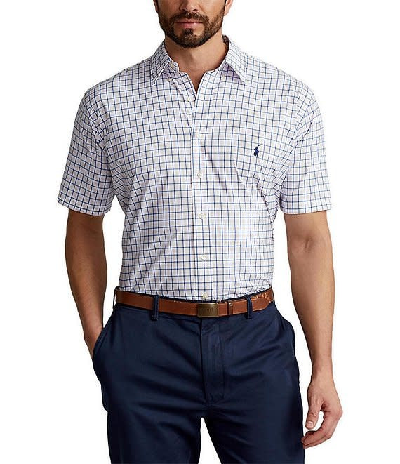 PRL Big & Tall Short Sleeve Twill Oxford Shirt