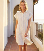 Karen Kane Stripe Cap Sleeve Shirtdress