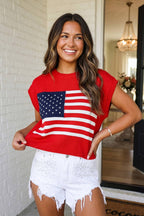 LA Society - LAS Stars and Stripe Dolman Short Sleeve Sweater (S-XL)