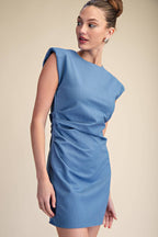 Glam - Ruched Fitted Stretchy Mini Dress