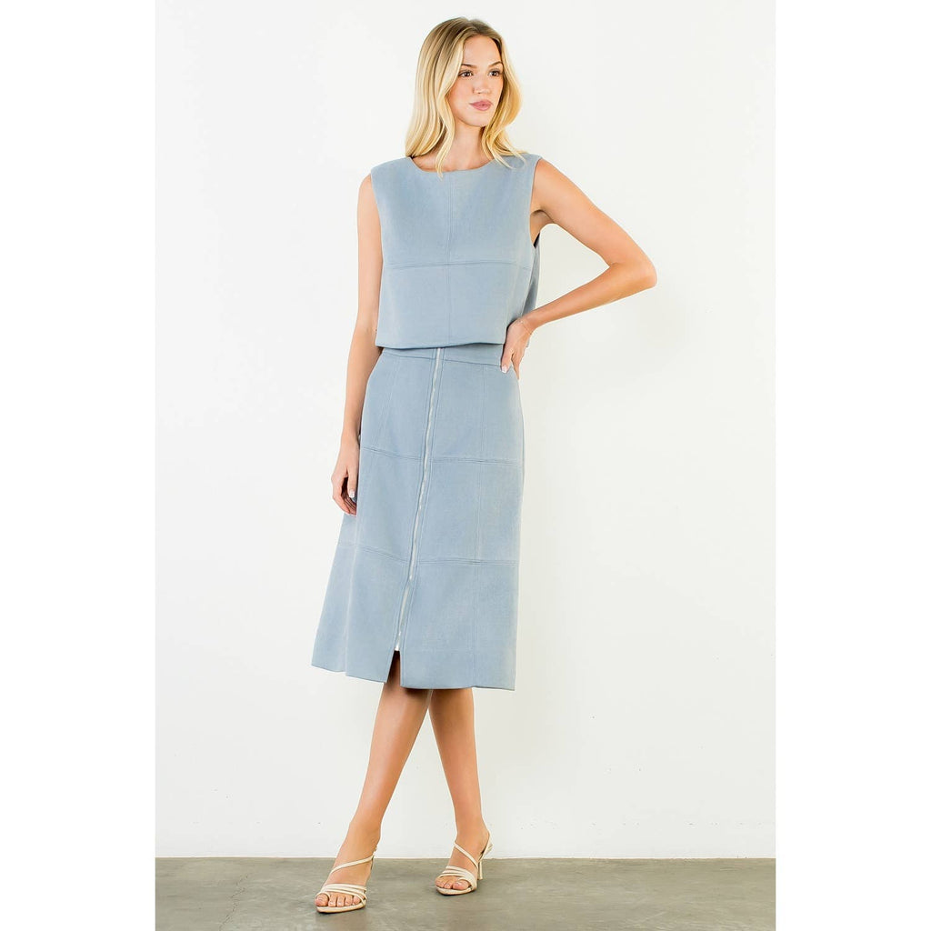 THML - Suede Zipper Skirt