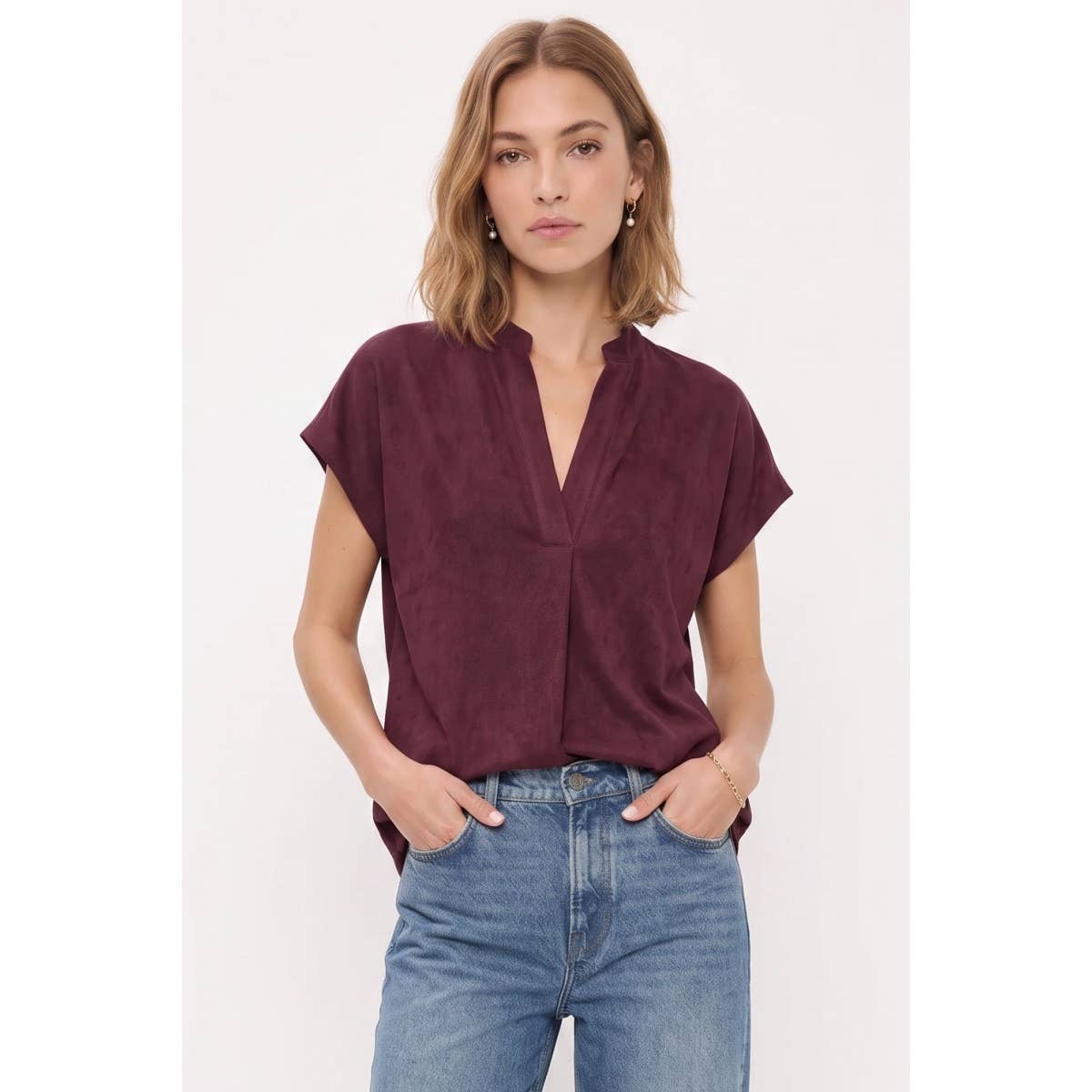 Naked Zebra - Soft Matte Drop Shoulder Blouse