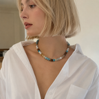 Ellison+Young Color Garden Beaded Necklace – Natural Stone Beads Mix
