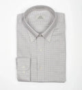 Cooper & Stewart Tan & Black Check on Dobby Button Down Collar (95/5)