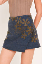 Flying Tomato jacquard woven skort