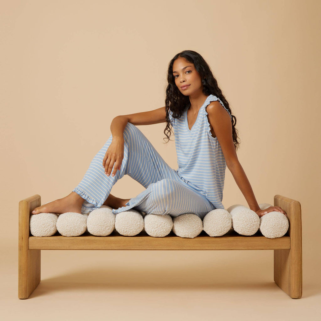 Softies Dream Ruffle V-Neck with Cropped Pant Pajama Set