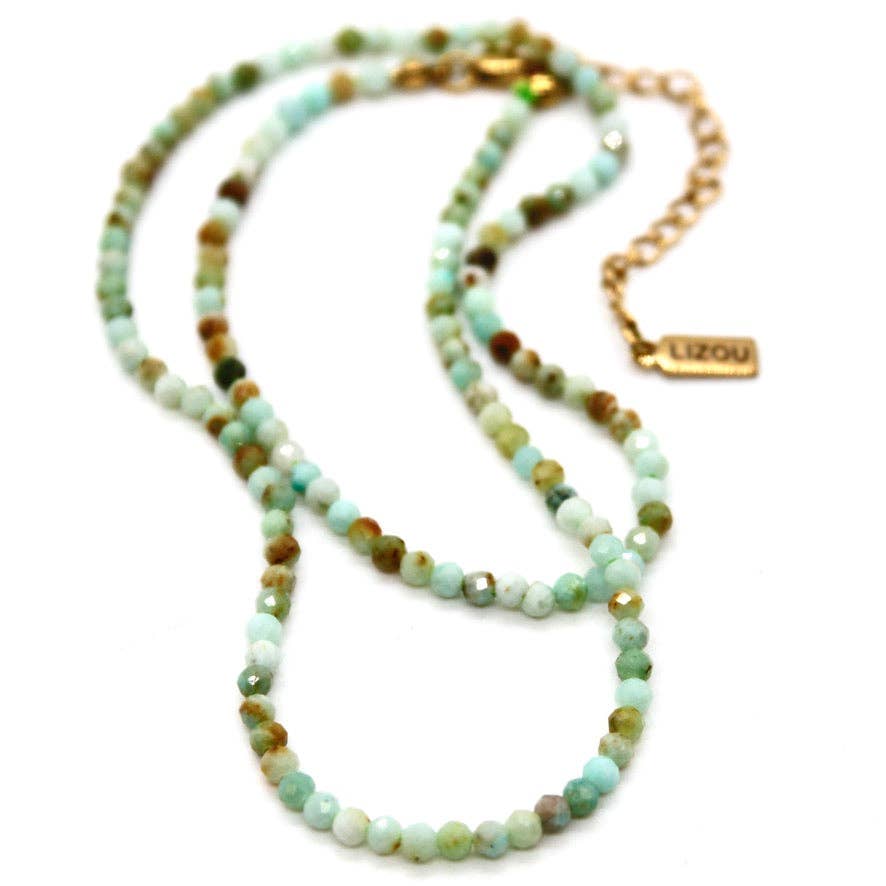 Lizou Short Stone Necklace Opal