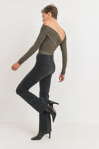 Just Black High Rise Scissor Cut Flare Jeans