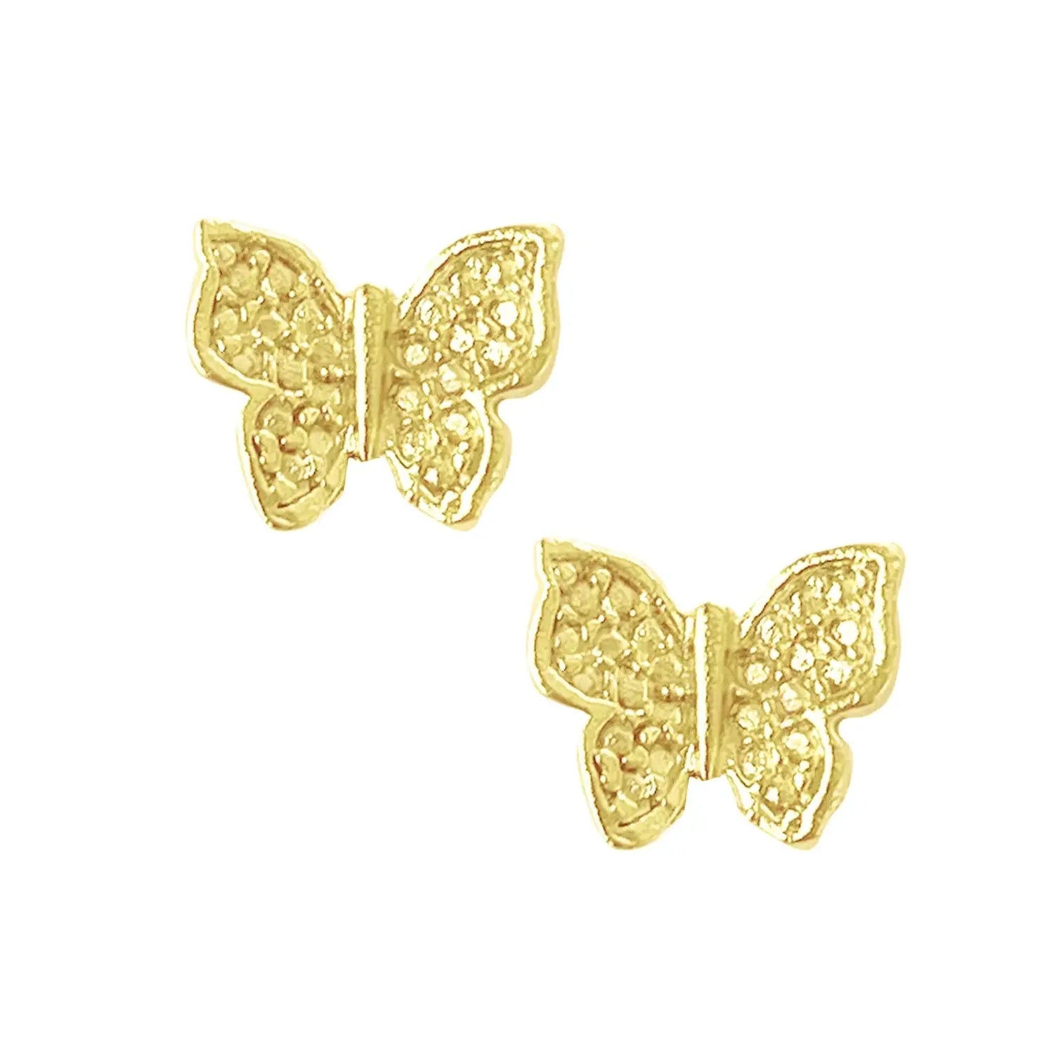 Susan Shaw Handmade Mini Gold Butterfly Stud Earrings