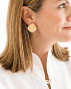 Susan Shaw Gold Bulldog Intaglio Post Earrings