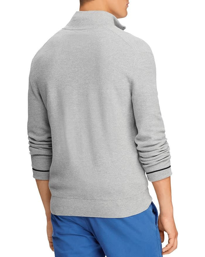 Men's Textured Pima Cotton Half Zip Sweater