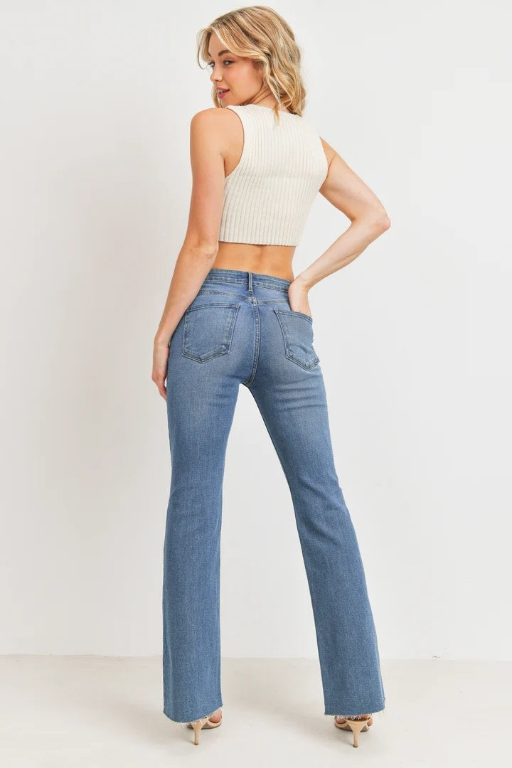 Just Black High Rise Scissor Cut Flare Jeans