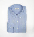 Cooper & Stewart Blue Overlay Check Button Down Collar