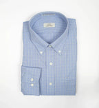 Cooper & Stewart Blue Overlay Check Button Down Collar