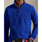 PRL Double Knit Jacquard 1/2 Zip Pullover w/ Contrast Collar