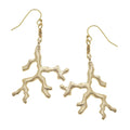Susan Shaw Handcast Gold Large Coral Drop Earrings