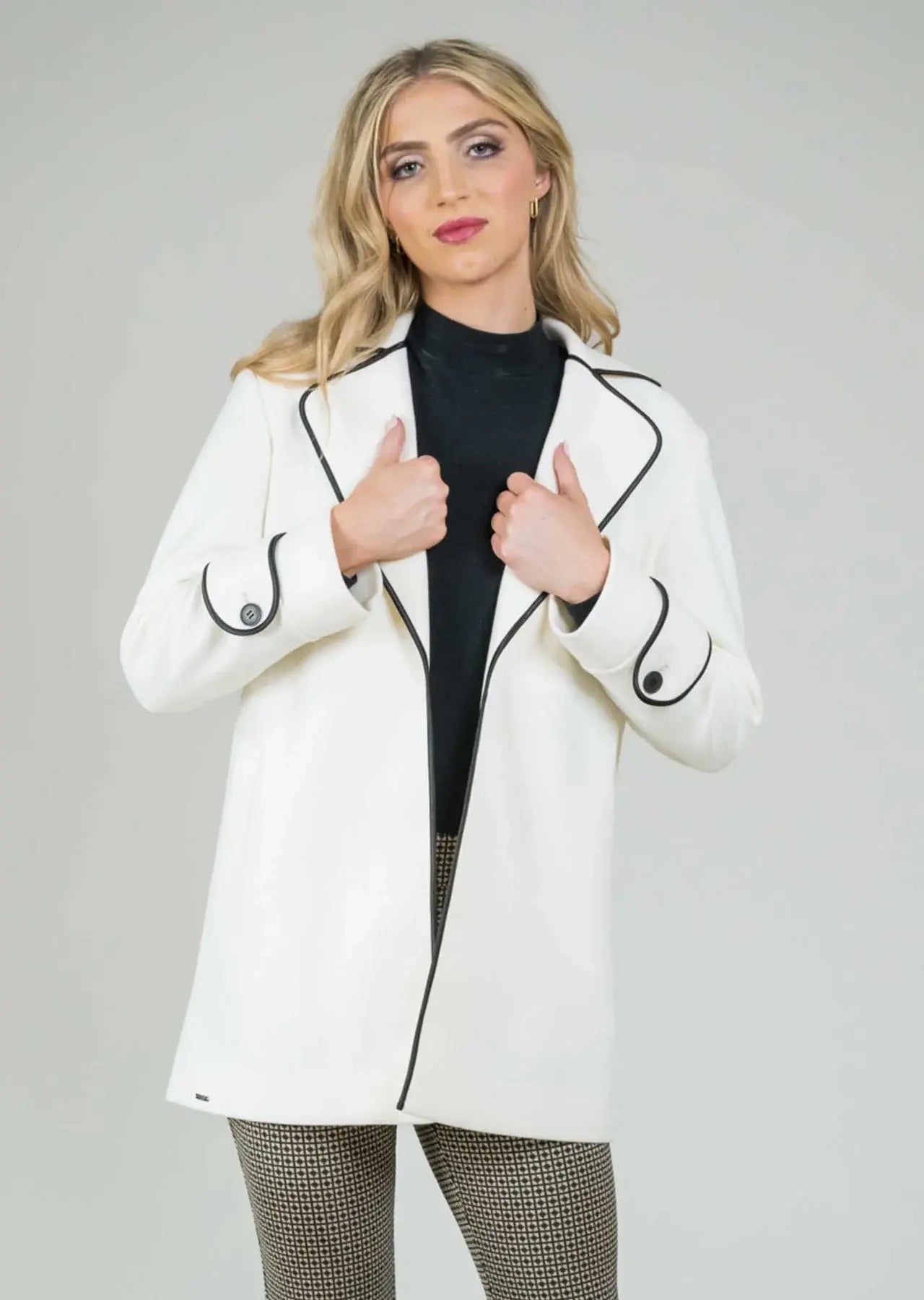 Lisette Monica Fabric 31" Jacket With Black Binding
