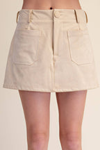 Glam  Suede Look Soft Brush Stretchy Skort