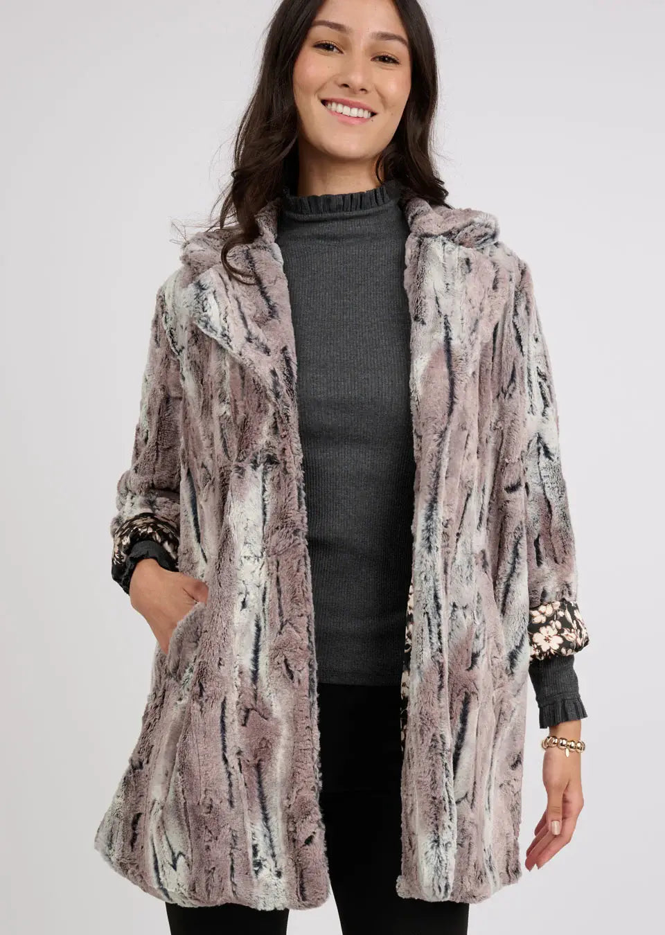 Uncle Frank Faux Mountain Fox Coat