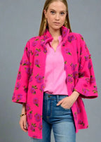 Ivy Jane Puff Floral Sherpa Jacket