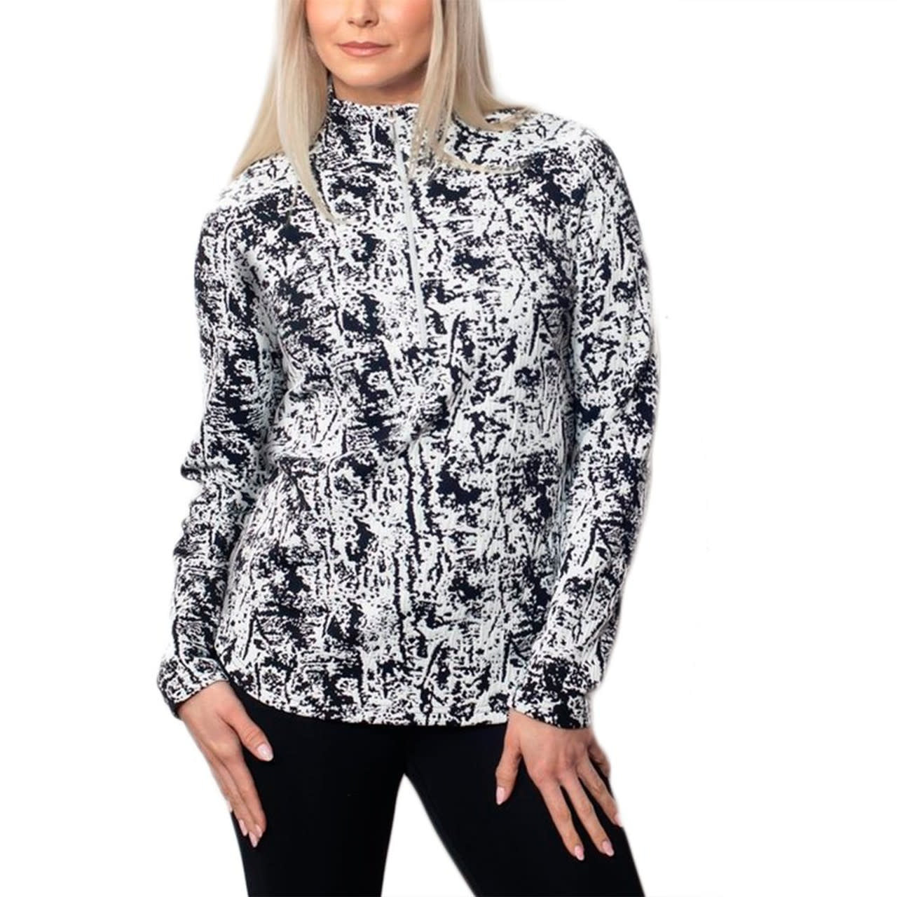 Sno Skins Black/White Sport Jacq'd Zipped