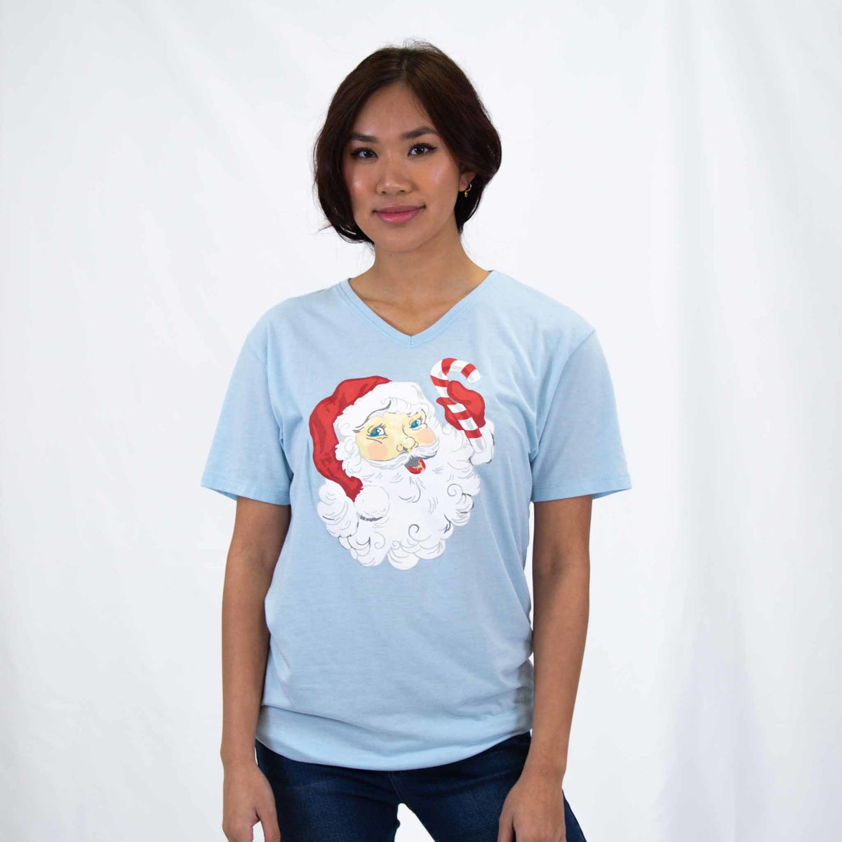 Royal Standard Candy Cane Santa V-Neck T-Shirt