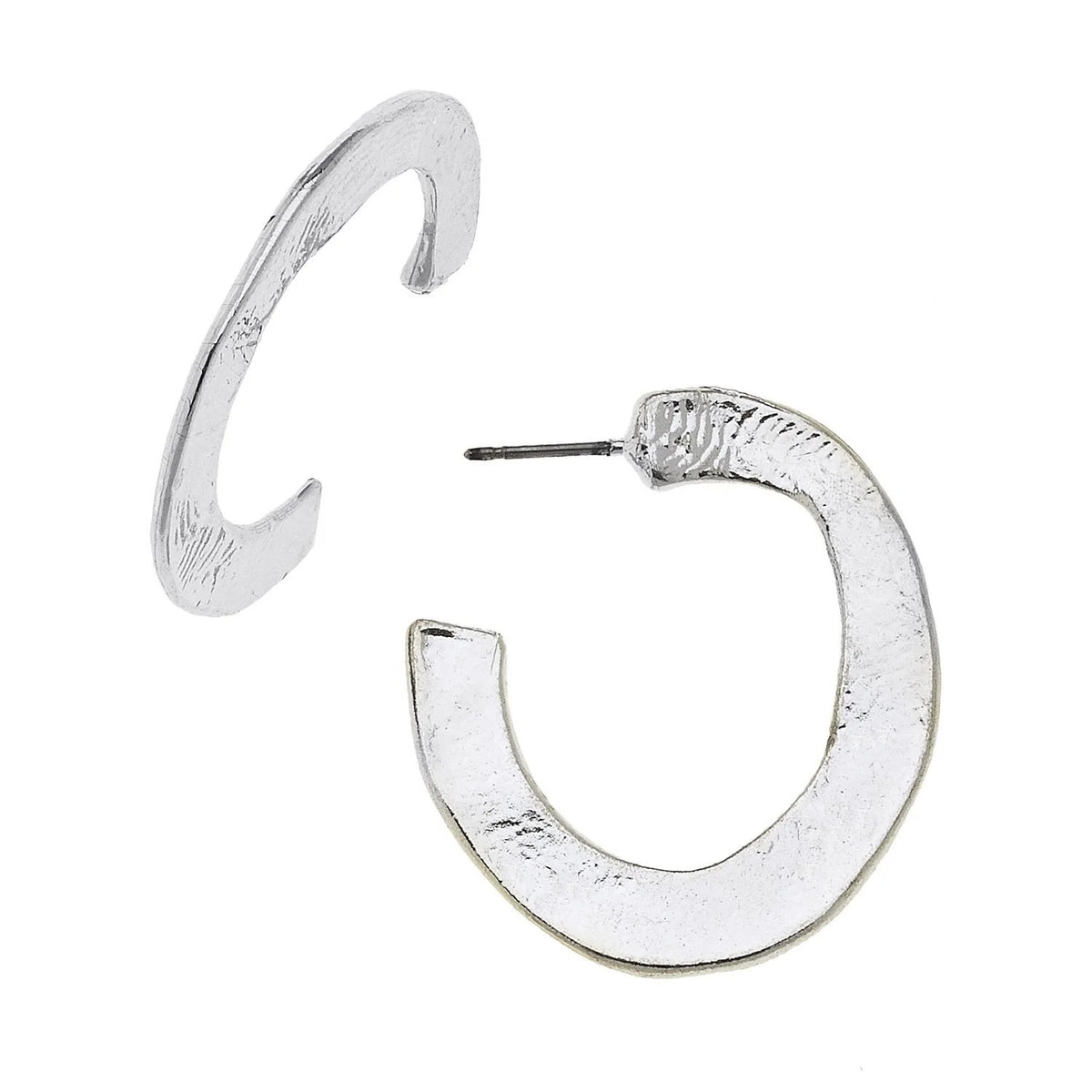 Susan Shaw Handcast Silver Small Hoop Earrings