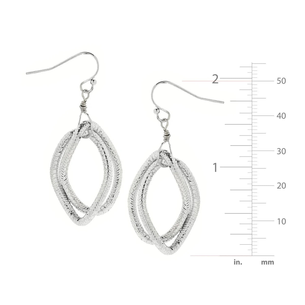 Susan Shaw Large Silver Textured Chain Earrings