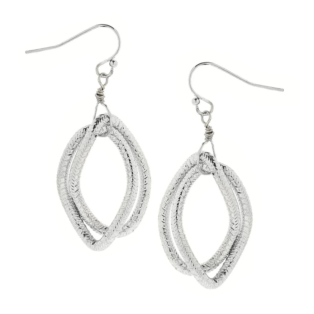 Susan Shaw Large Silver Textured Chain Earrings