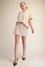 Glam  Suede Look Soft Brush Stretchy Skort
