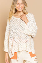 Pol Thin Sweater Pullover with 3/4 length Wide Sleeve