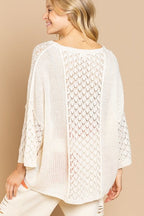 Pol Thin Sweater Pullover with 3/4 length Wide Sleeve