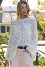 Pol Thin Sweater Pullover with 3/4 length Wide Sleeve