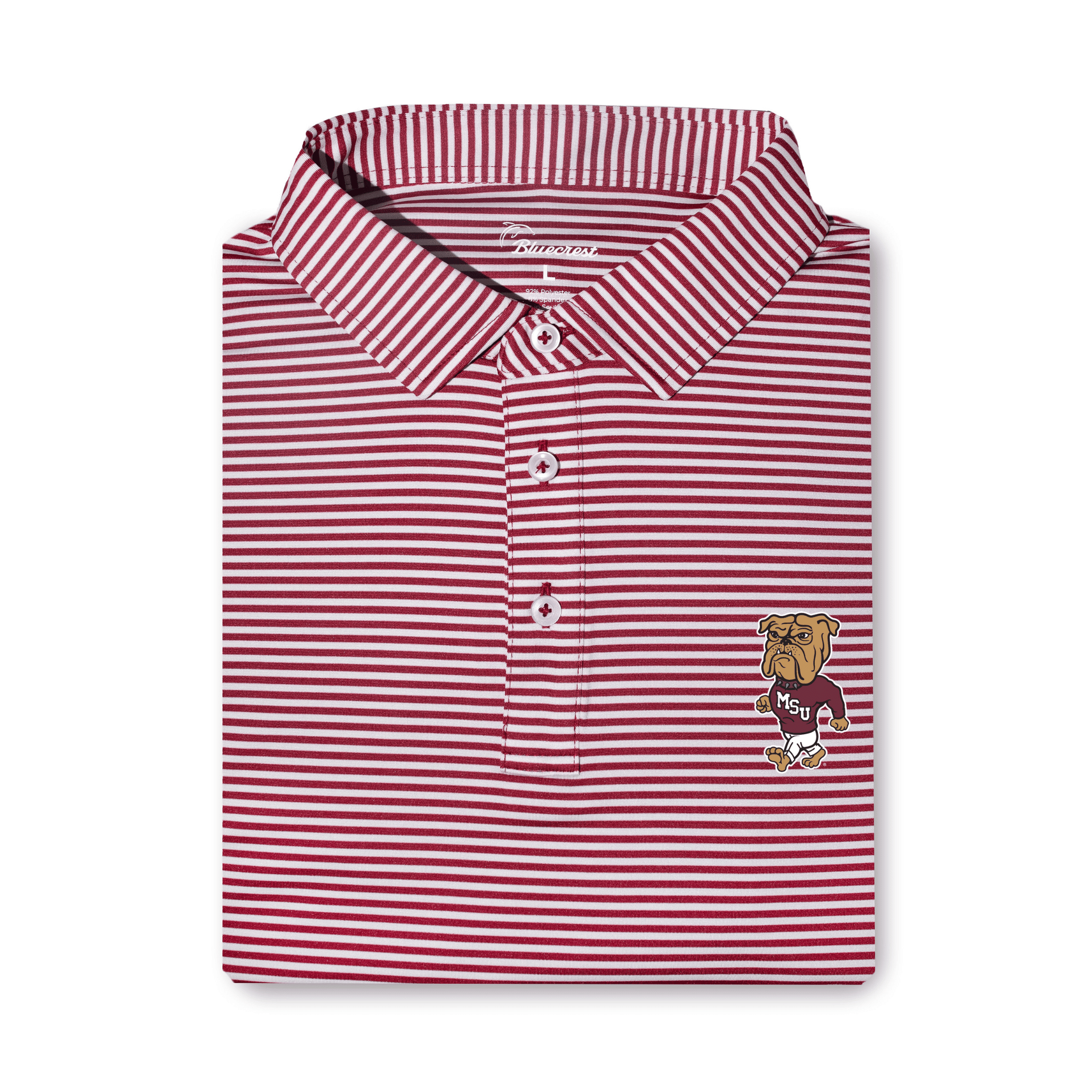 Bluecrest - University Stripe Performance Polo - Mississippi State Vintage