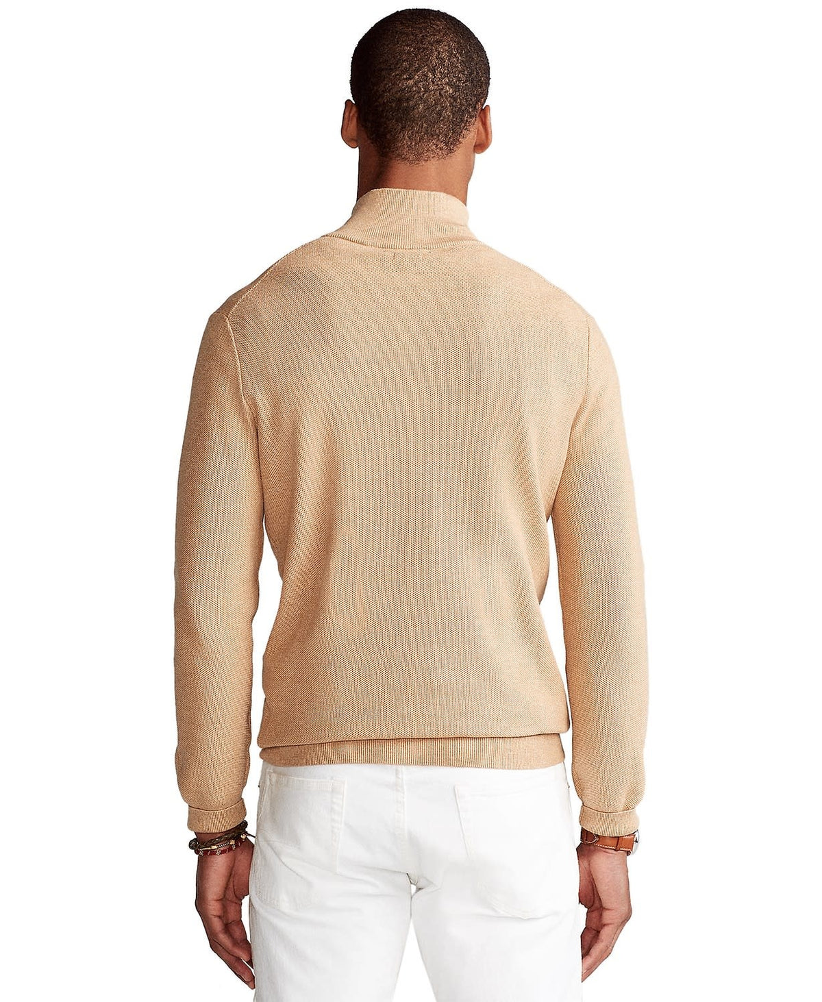 Men's Textured Pima Cotton Half Zip Sweater