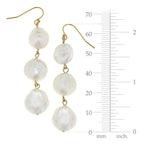 Susan Shaw Triple Tier Pearl Drop Earrings