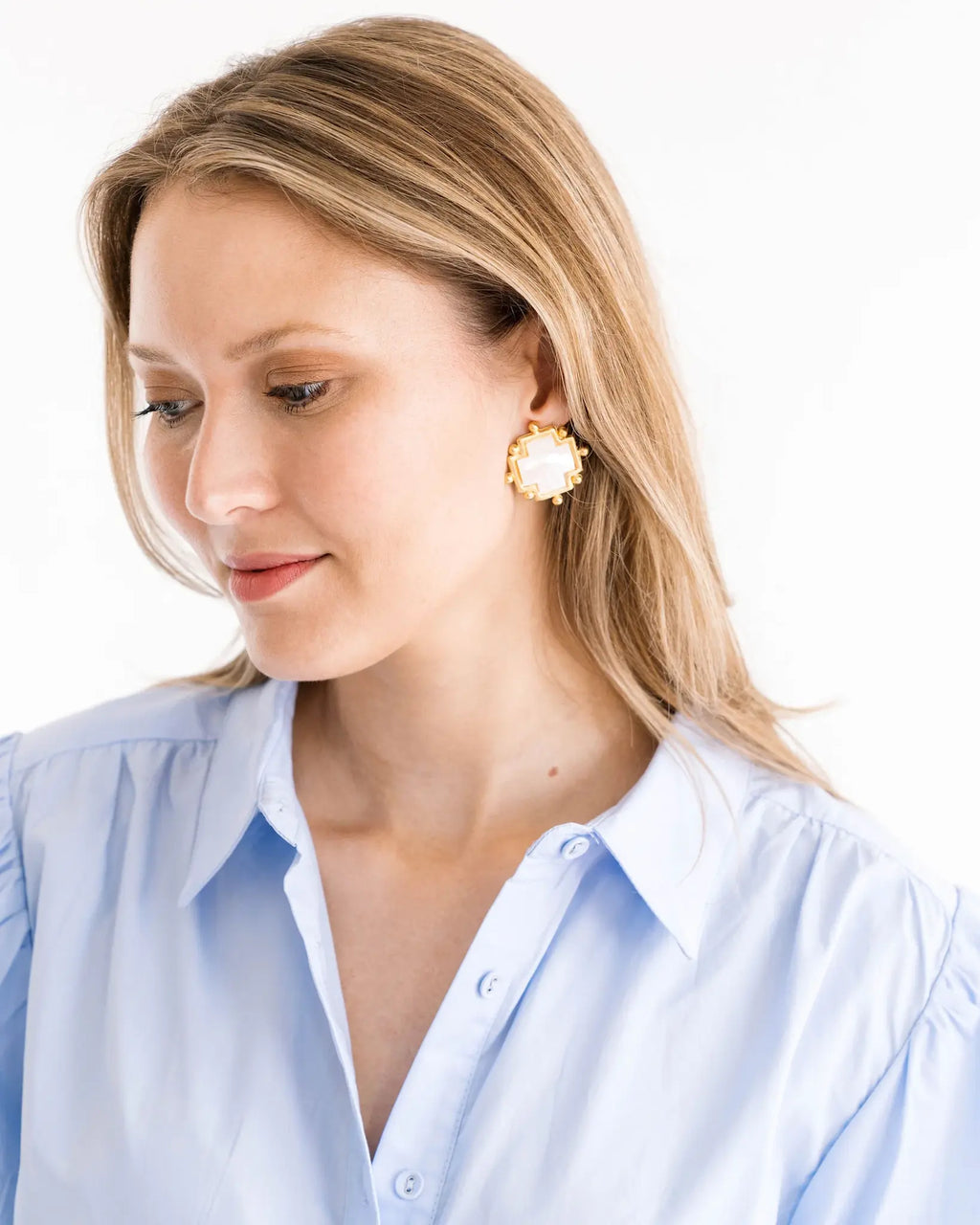 Susan Shaw Mother of Pearl Cross Studs