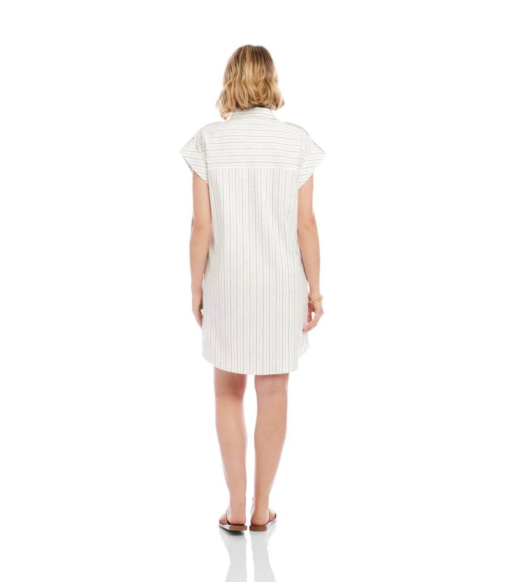 Karen Kane Stripe Cap Sleeve Shirtdress