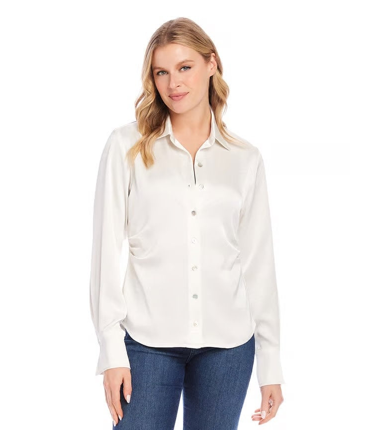 Karen Kane Side Pleat Shirt
