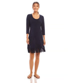 Karen Kane 3/4 Sleeve Fringe Hem Dress