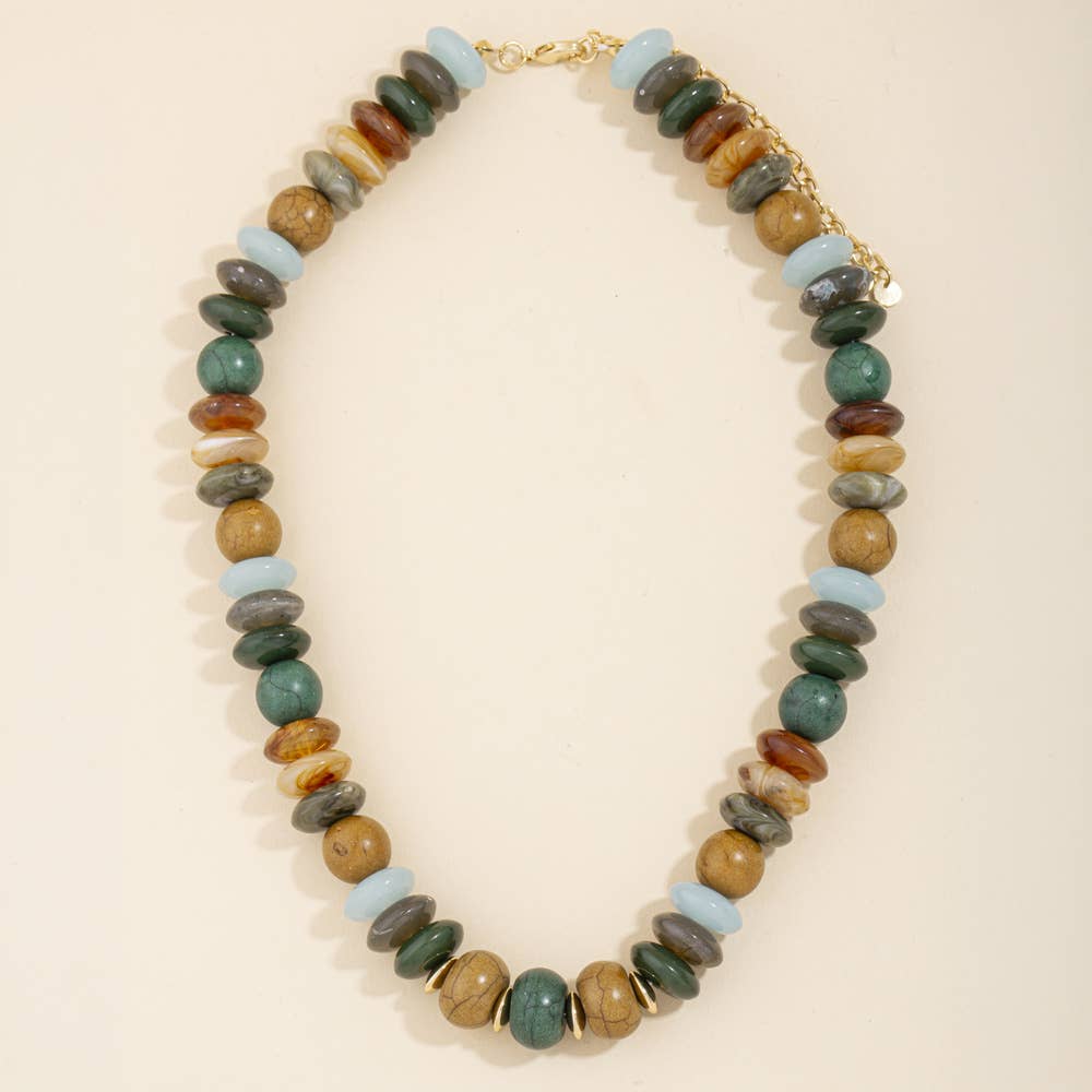 Anarchy Street - Chunky Marbled Bead Statement Necklace
