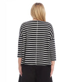 Karen Kane Stripe 3/4 Sleeve Boatneck Top
