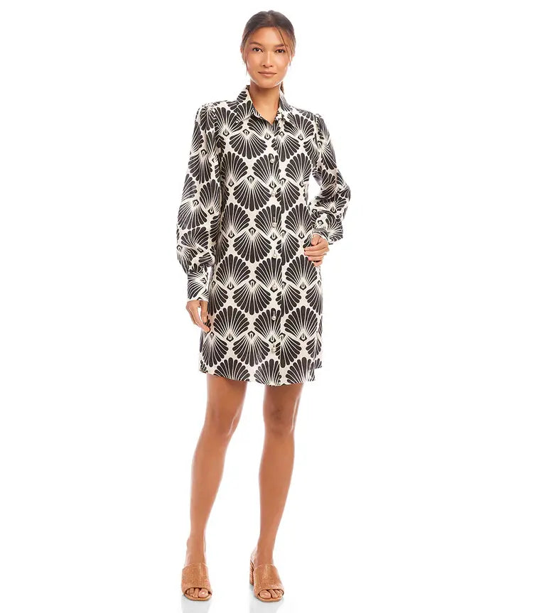 Karen Kane Blouson Sleeve Linen Shirtdress