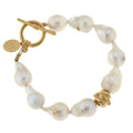 Susan Shaw Large Baroque Genuine Freshwater Pearl Toggle Bracelet
