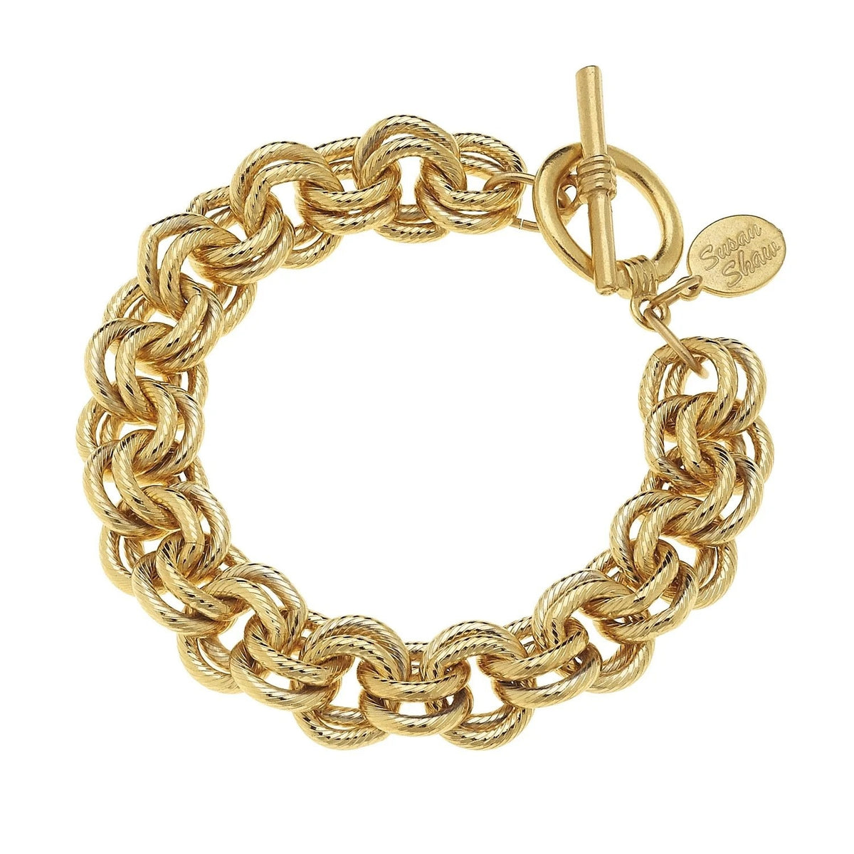 Susan Shaw Gold Double Loop Chain Bracelet